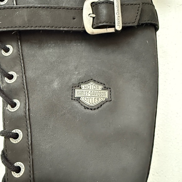 Harley-Davidson Savannah 14" Lace Up Black Leather Riding Boots SIze 7.5 - Picture 4 of 11